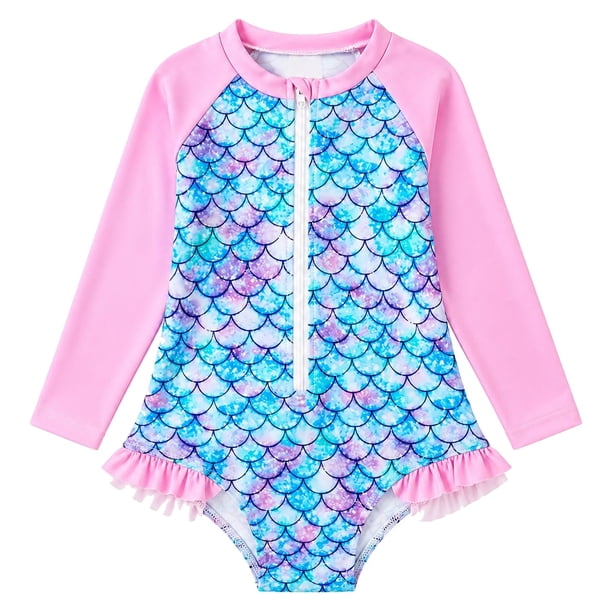 Traje de Baño Niña Manga Larga UPF50+ Mermaid MamboKids 3 a 4 años