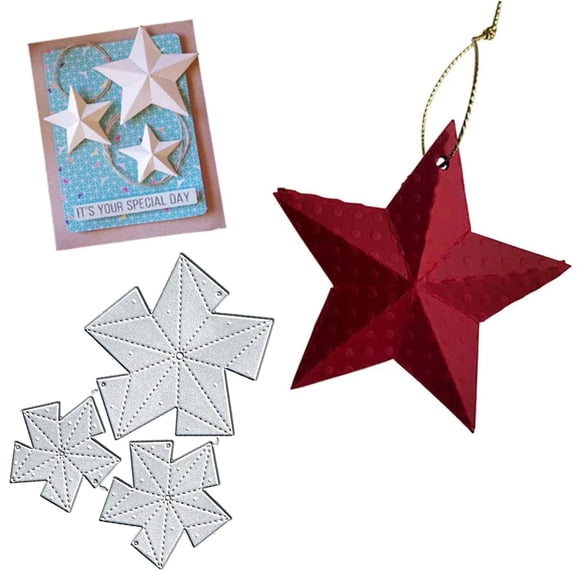 Troqueles Metálicos De Corte Estrella Navideña 3d 13 8 X 11 Cm