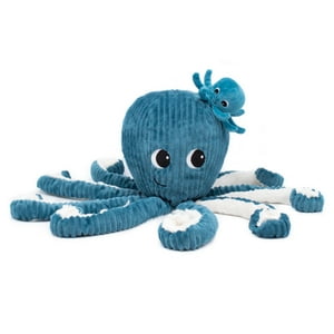 Les Ptipotos - Peluche Pulpo Filou Mamá Y Bebé - Azul