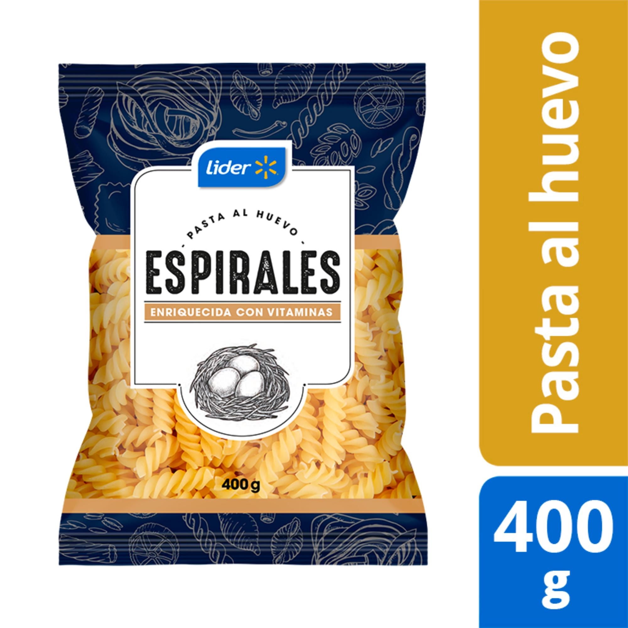Fideo Pasta Al Huevo Espirales Bolsa 400 g Lider