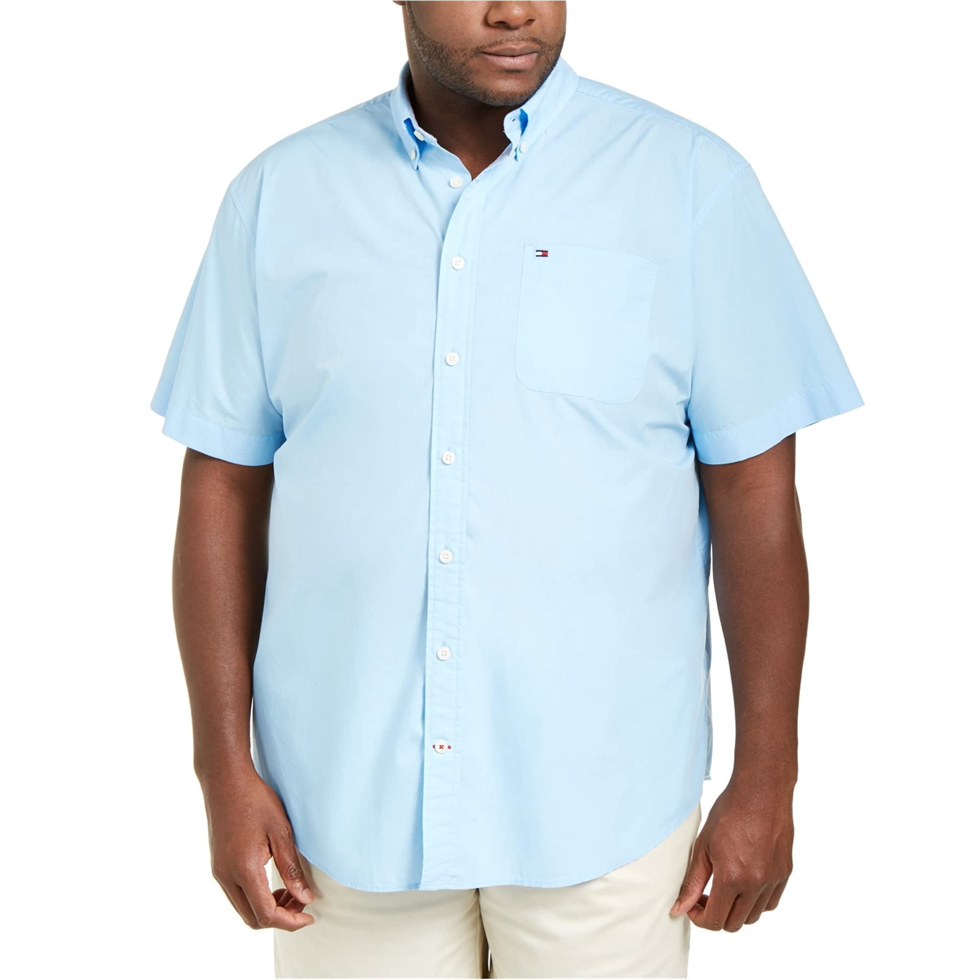 Camisa Tommy Hilfiger De Manga Corta Casual Azul 3xl Para Hombre