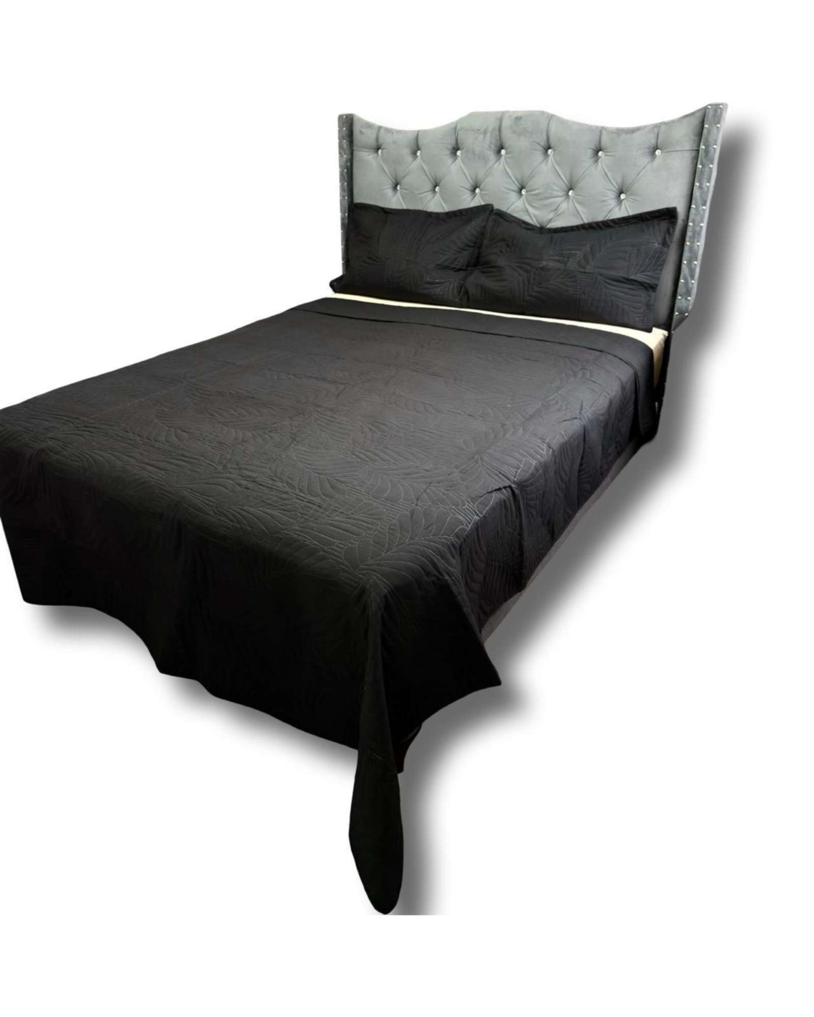 Iiimussa - Cobertor Quilt De Lujo Verano Plaza Y Media Negro