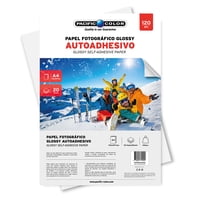 Pacific Color - 20 Hojas Papel Fotográfico Autoadhesivo 120Grs A4 - Ps