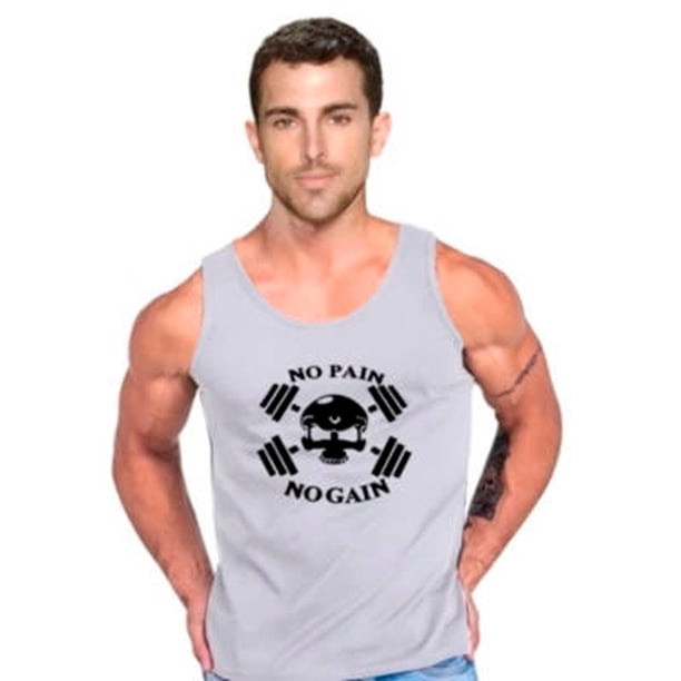 Polera No Pain No Gain Skull Tank Gym Gimnasio Crossfit Swag