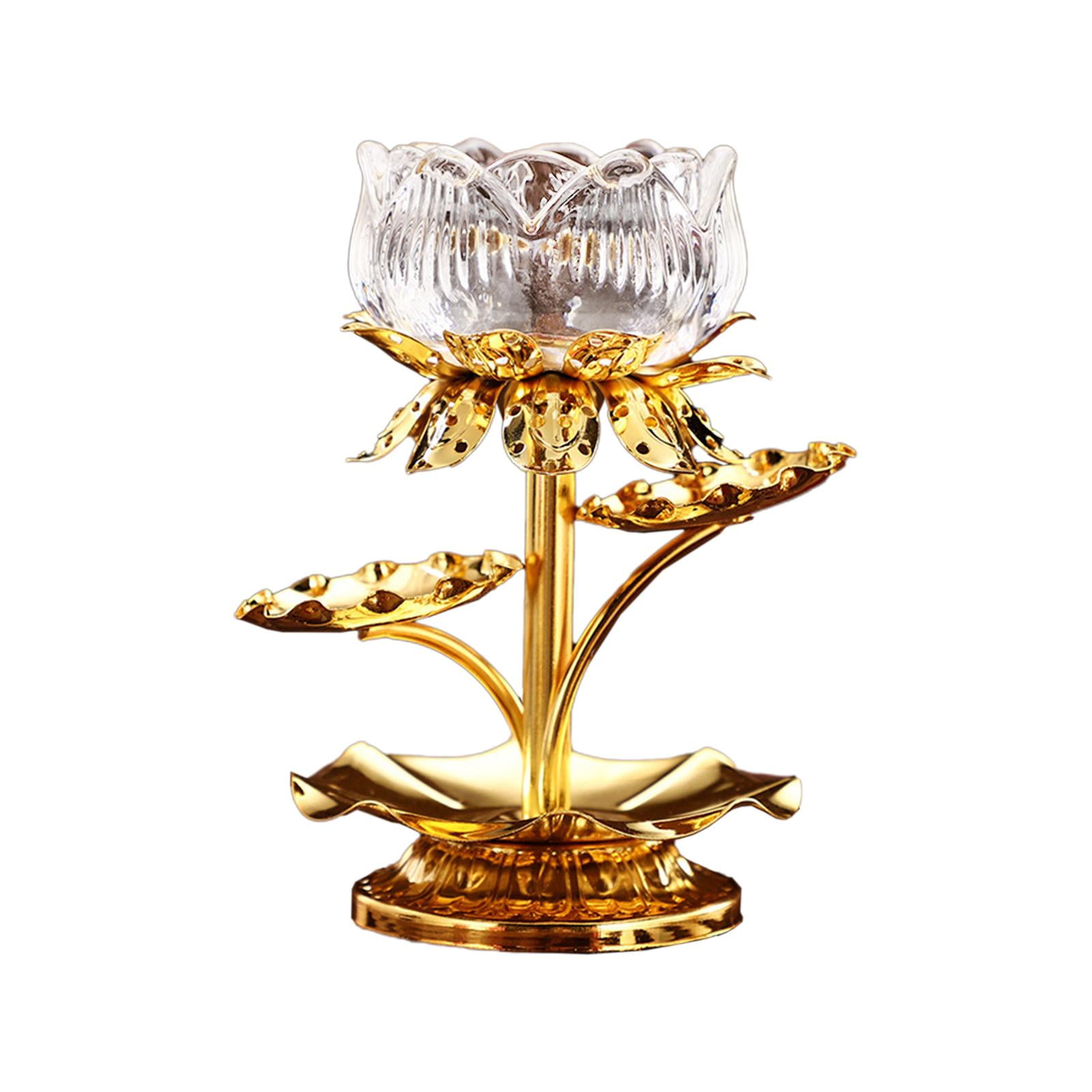 Bothyi - Soporte Para Lámpara De Mantequilla, Portavelas De Luz De Té De Metal Para Meditación, Suministros Para Altar, Color Blanco