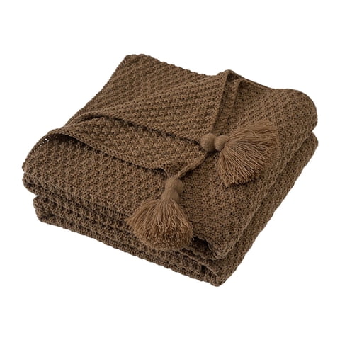 Magideal - Manta De Cama De Estilo Nórdico Con Borlas Para Cama, Toallas De Playa, Manta Envolvente, Manta Suave Para Colchas, Cama, Dormitorio, Sofá De Coche 110Cmx150Cm