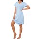 thumbnail image 1 of Camisón de Modal para Mujer INSPIRE CHIC con Escote en V, Manga Corta y Volantes, Largo a la Rodilla, Ropa de Descanso XL Azul, 1 of 6