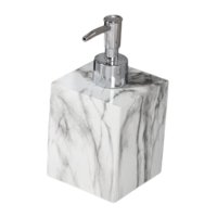 Magideal - Dispensador De Jabón Líquido Para Manos, Dispensador De Jabón Con Textura De Mármol, 400 Ml, Dispensador De Salón, Contenedor De Jabón Con Bomba Durad Cabeza Plateada Blanca