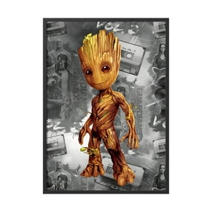 Creango - Cuadro Poster Enmarcado Baby Groot Decorativo