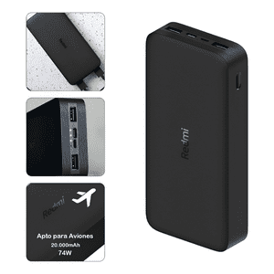 Cargador Portátil Xiaomi Redmi 18W 20000Mah Carga Rápida Negro