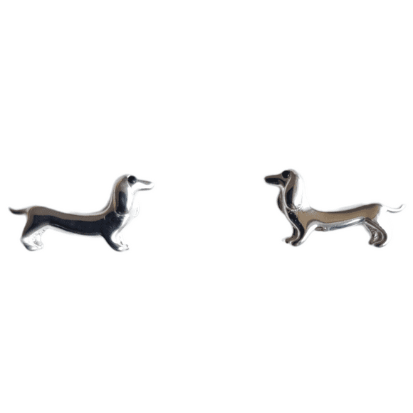 Aros Perrito Salchicha Dachshund en Plata 925