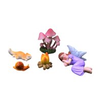 Magideal - 5X Figuras En Miniatura Decoración De Paisajes Mikro Estatuas De Jardín De Hadas Decoración De Núcleo De Flor Para Diy Bonsai Craft Aquarium Decoració