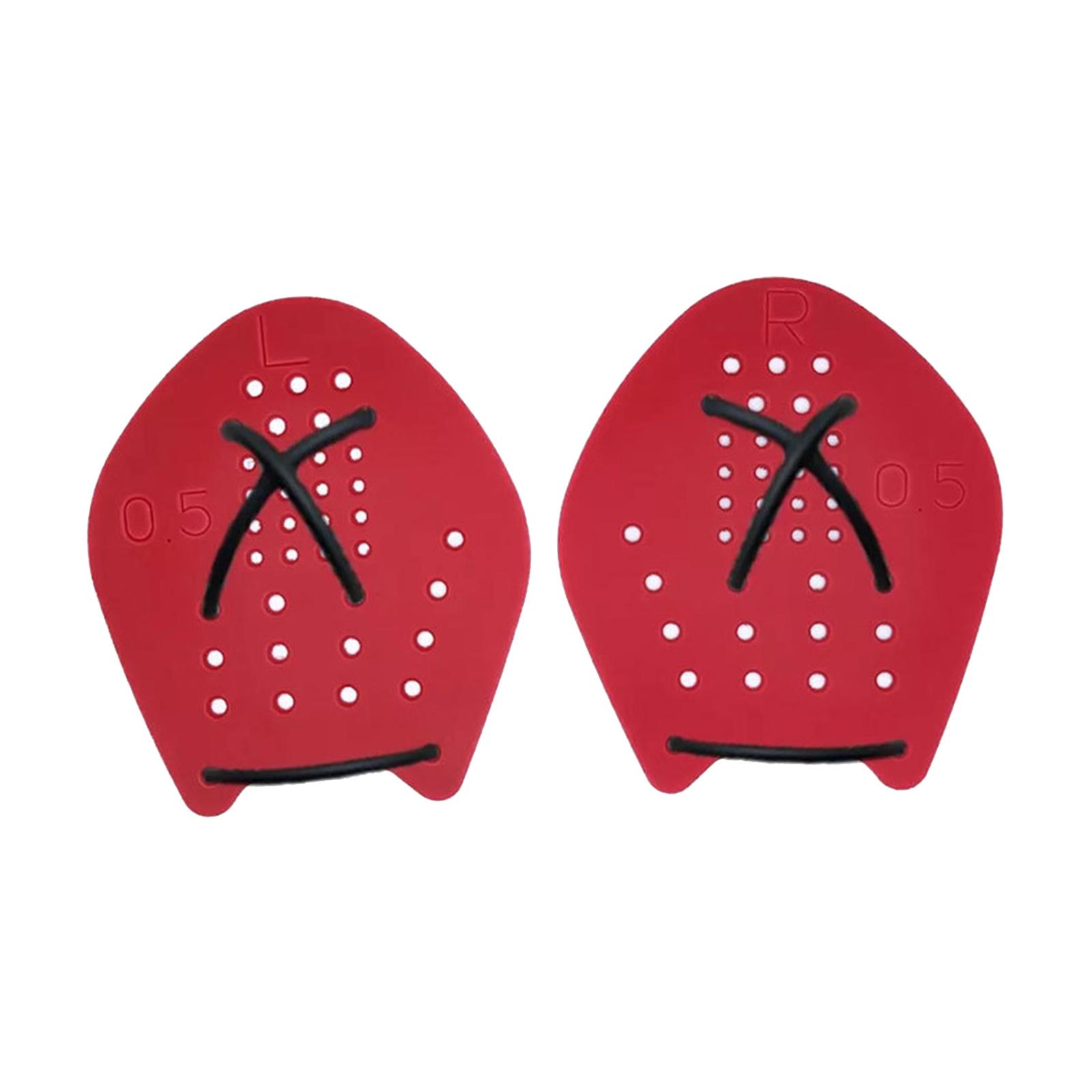 Ioensy - Paletas De Natación Para Deportes Acuáticos De Mano, Paletas De Mano Para Entrenamiento De Natación En Interiores De Silicona Pp, Color Rojo S