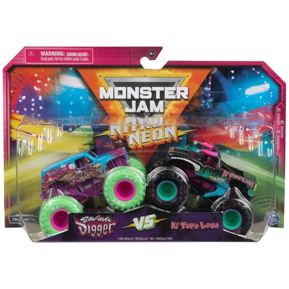 Toy Monster Trucks Monster Jam Nitro Neon a escala 1:64 de más de 3 años