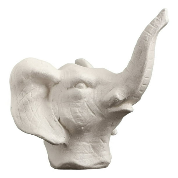 Maceta Cerámica Elefante Blanco Decoración Jhn