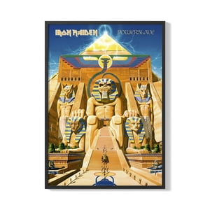 Creango - Cuadro Poster Enmarcado Iron Maiden Powerslave Decorativo