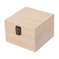 Bothyi - Caja De Almacenamiento De Madera Decoraciones Portátiles Para El Hogar Caja De Regalo Sin Terminar Caja De Baratijas De Madera 14X14X10Cm