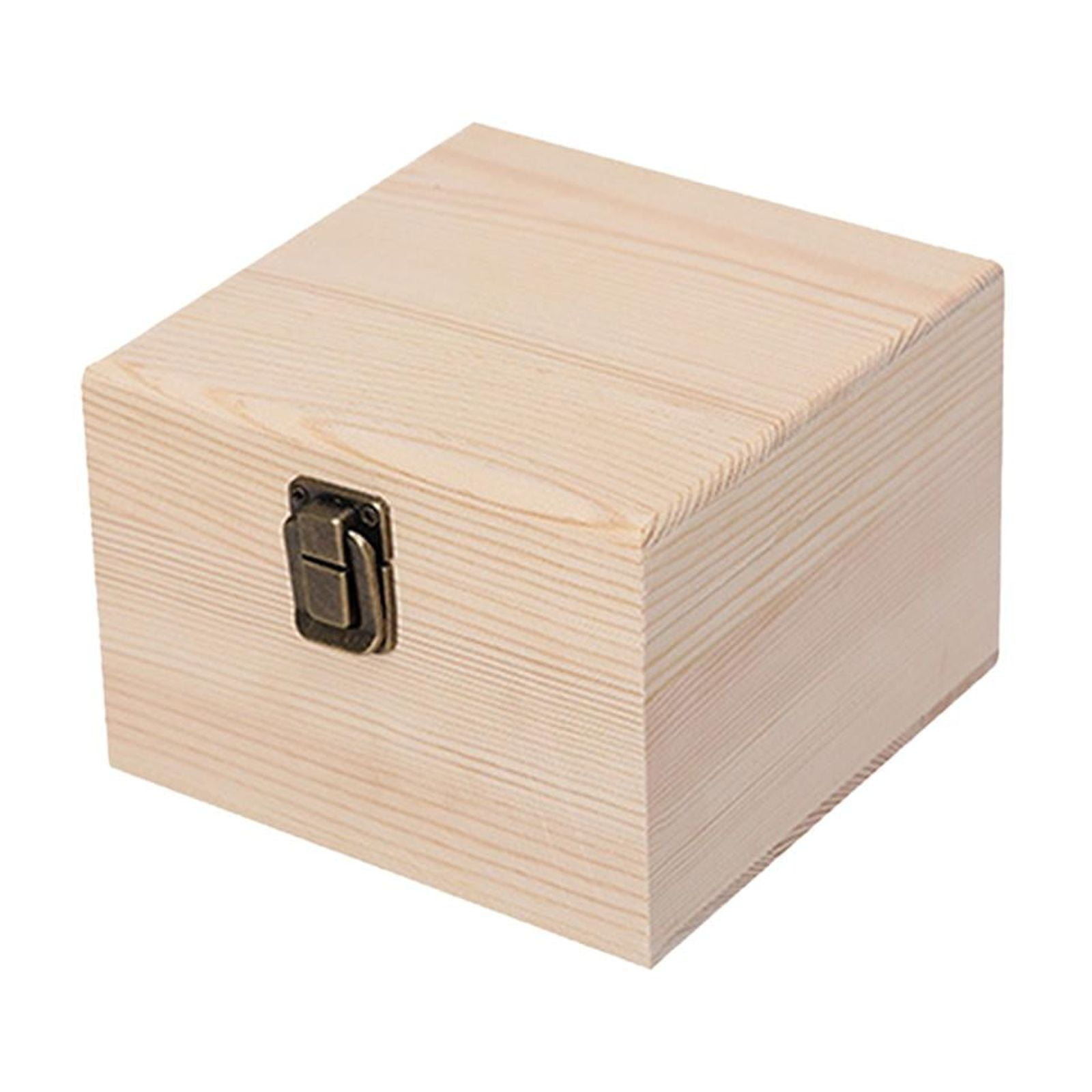 Bothyi - Caja De Almacenamiento De Madera Decoraciones Portátiles Para El Hogar Caja De Regalo Sin Terminar Caja De Baratijas De Madera 14x14x10cm