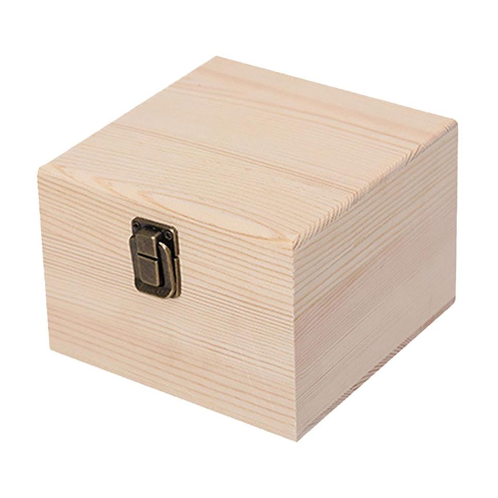Bothyi - Caja De Almacenamiento De Madera Decoraciones Portátiles Para El Hogar Caja De Regalo Sin Terminar Caja De Baratijas De Madera 14X14X10Cm