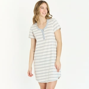 Bbz Barbizon - Camisa De Dormir New Rayas Gris