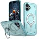 thumbnail image 1 of For Apple iPhone 16 Funda con Soporte de Anillo en O Magnético Invisible, a Prueba de Golpes, Azul Claro, para iPhone 16, 1 of 6