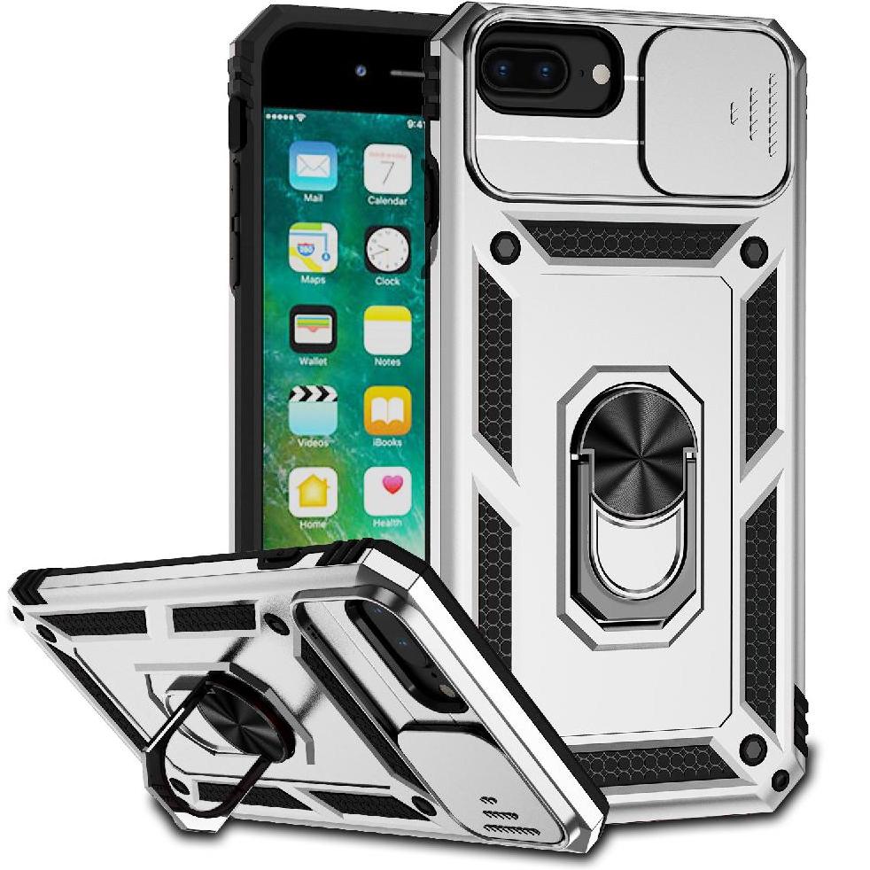Estuche Gangxun Para Iphone 6 Plus, Soporte Giratorio 360°, Estilo Mecánico Y Magnético