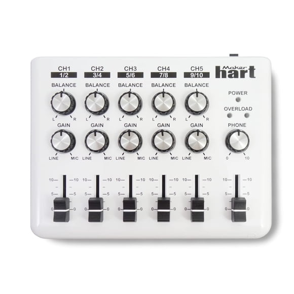 Mezcladora de audio Maker Hart LOOP MIXER de 5 canales 3.5 mm