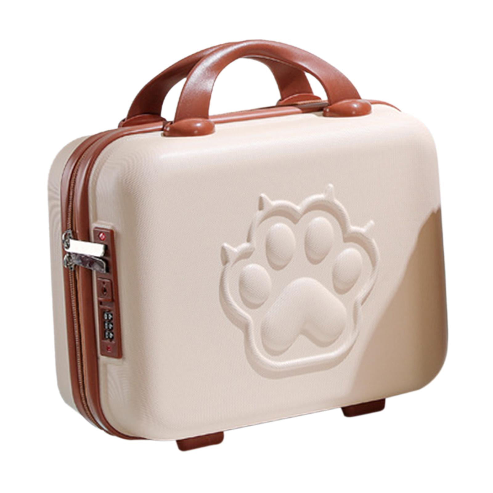 Magideal - Maleta De 14 Pulgadas Estuche De Almacenamiento Bloqueo De Contraseña Estuche De Para Artículos Pequeños De Viaje , Beige