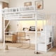 thumbnail image 3 of Full Loft Bed with Desk and Charging Station, Full Size Metal Loft Bed with Stairs and Light for Kids Teens,White OLD SKU W2580S00046, 3 of 3