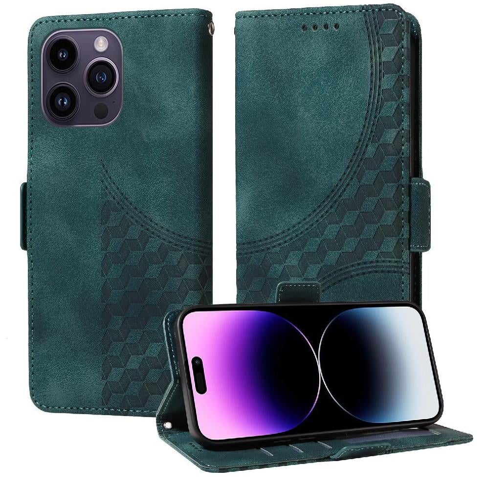 Carcasa Foxdock Iphone 14 Pro Max De Cuero Pu, Diseño Acolchado Clásico, Protección Contra Caídas Y Rayones