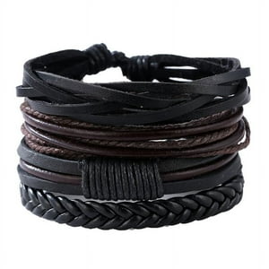 Mercado Cbf - Pulsera Múltiple Eco Cuero Elegante Y Juvenil