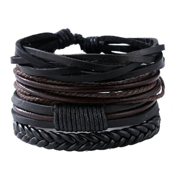 Pulsera Múltiple Eco Cuero Elegante Y Juvenil