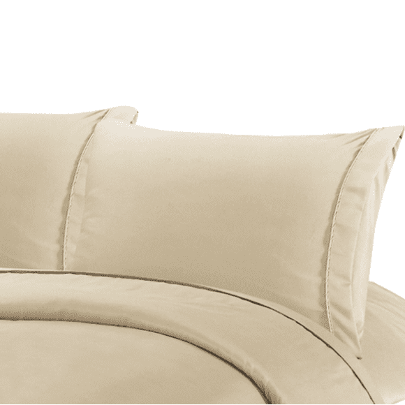 Pack 2 juegos sabanas 1 plaza 90x190 homey beige liso