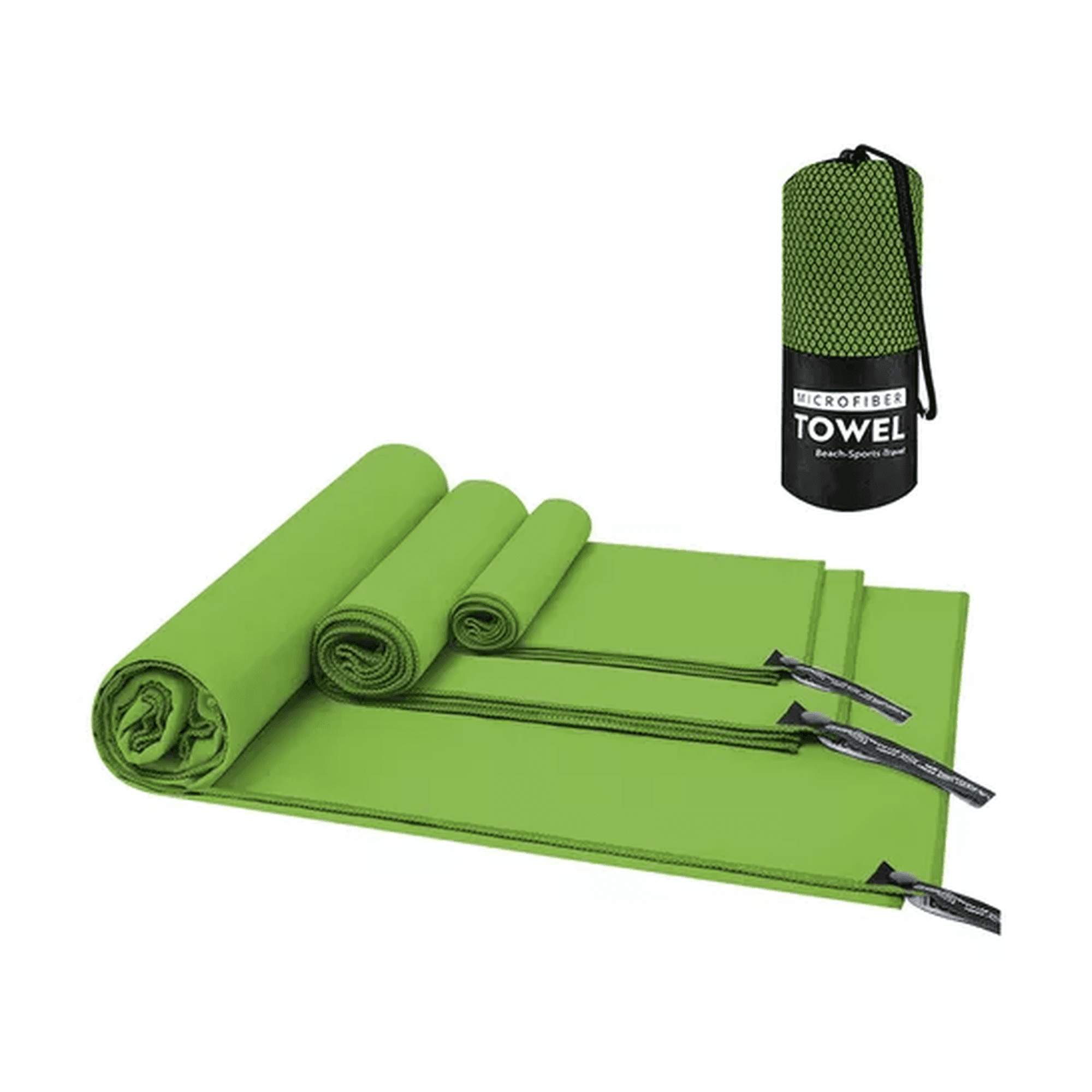 Genérico - Toalla Baño Viaje De Microfibra De Secado Rápido, 3 Pcs Verde Fluorescente