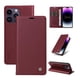thumbnail image 2 of Funda Billetera de Cuero para iPhone 15 Pro Max con Tarjetero y Soporte - Tapa Magnética Rojo, 2 of 6