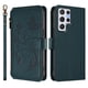 thumbnail image 2 of Funda Cartera Mariposa para [Samsung Galaxy S22 Ultra] con Soporte y Cremallera Verde oscuro, 2 of 6
