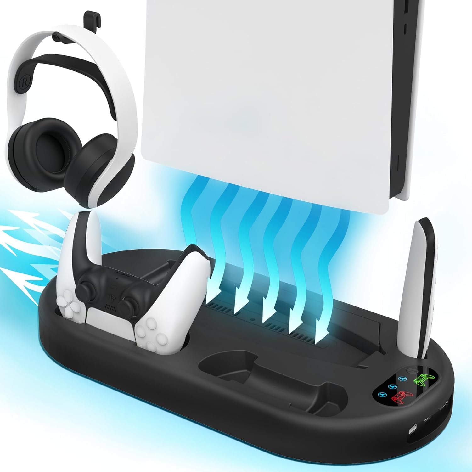 Estación De Enfriamiento Con Base De Carga Dual Aaronmei Para Ps5 Negro