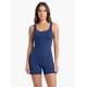 thumbnail image 1 of Traje de baño mujer natación pierna corta elástico azul Talla M, 1 of 3