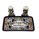 thumbnail image 3 of Juego de candelabros de cerámica Bethlehem Gifts TM con bandeja 20 x 11 cm, 3 of 4