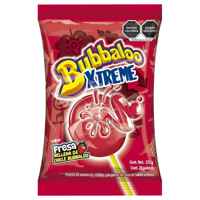 Chupetes Con Chicle Frutilla Xtreme Bubbaloo 20 Un