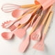 thumbnail image 1 of 12pcs, Silicone Utensil Set, Khaki Kitchen Utensil Set With Wooden Handle, Safety Cooking Utensils Set, Non-Stick Kitchen Tools Set, Washable Modern Cookware, Kitchen Stuff, Kitchen Gadgets, 1 of 3