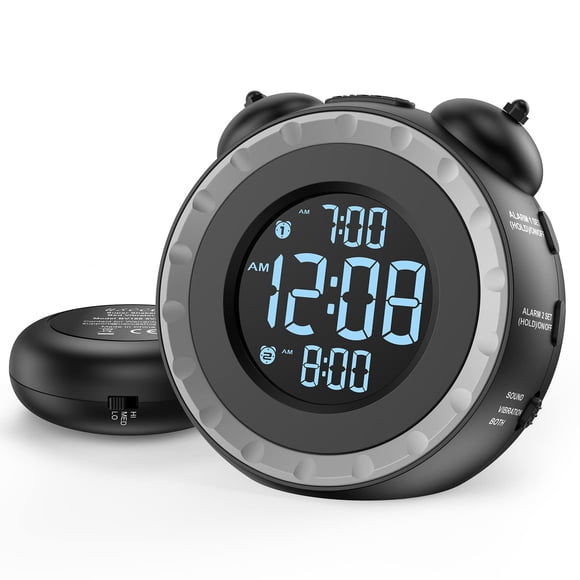 Despertador USCCE Loud Dual con agitador de cama para personas que duermen mucho