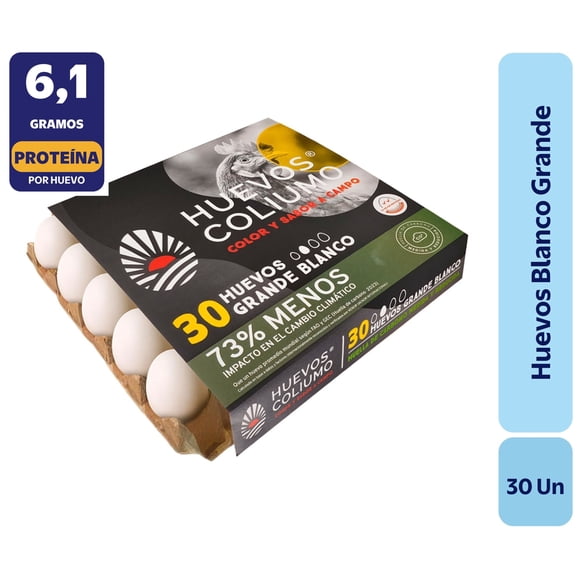 Huevos Tradicionales Grande Blanco, 30 Un