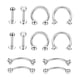 thumbnail image 2 of 12 Unids / Set Stainlee Steel Nose Eyebrow Lip Studs Pendientes para Street Casual Ocasión Especial de Acción de Gracias, 2 of 5