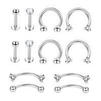 Ioensy - 12X Juego De Piercings Para El Cuerpo De Acero Inoxidable Para Parejas De Graduación En Ocasiones Especiales