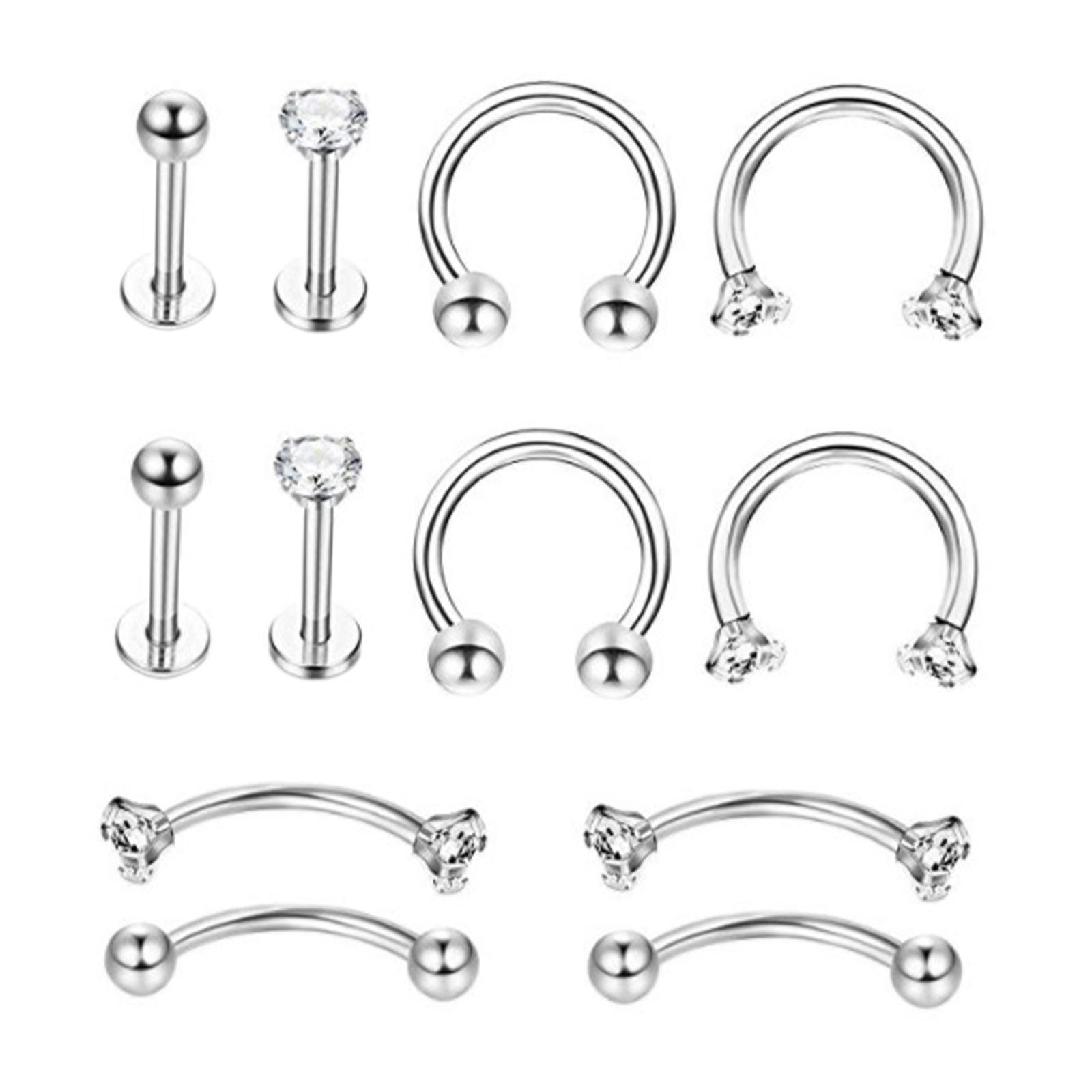 Ioensy - 12X Juego De Piercings Para El Cuerpo De Acero Inoxidable Para Parejas De Graduación En Ocasiones Especiales