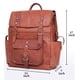 thumbnail image 2 of Mochila Zinria Leather vintage de cuero marrón para portátil de 17 pulgadas, 2 of 7