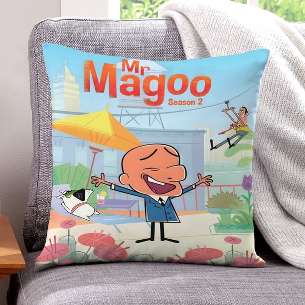 Sr. Magoo Fundas de almohada de terciopelo con tema, regalos de funda de almohada, decoración para el hogar, cojín de lanzar, regalo de cumpleaños para fans y parejas.50*50cm.