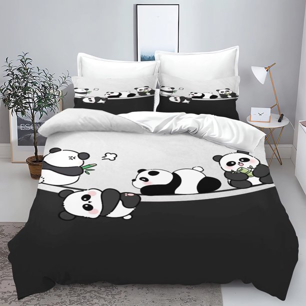 v2810 Bed Sheets Panda Duvet Cover Set Children'S Bedding Set Cotton Covers -Piece Quilt Cover % polyester Home Decor 3-Piece Bedding Set (1 Duvet Cover + 2 Pillow Shams) Bed Sheets ju2810