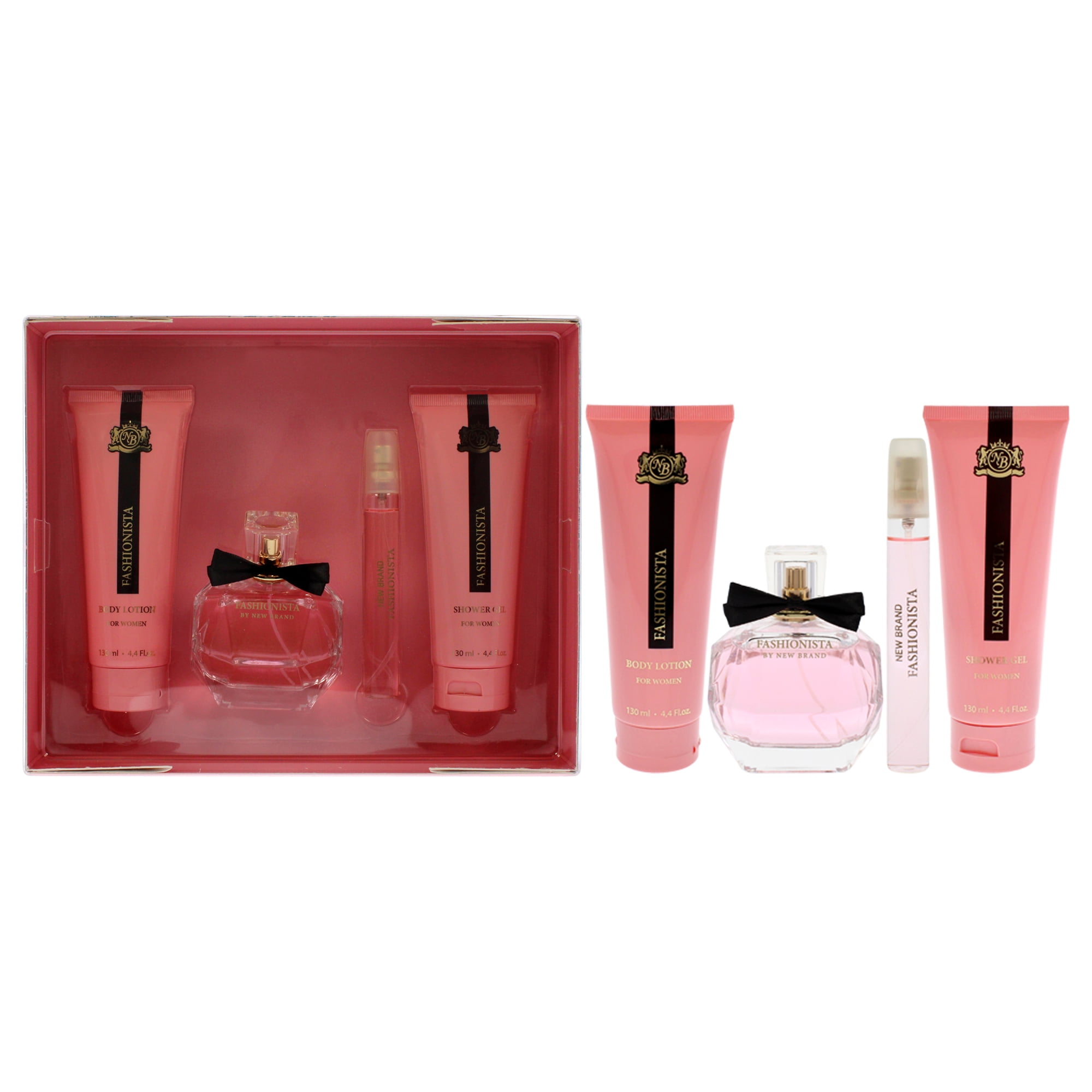 New Brand - Prestige Fashionista De Para Mujer: Set De Regalo En Spray Edp, Gel De Ducha, Loción Corporal